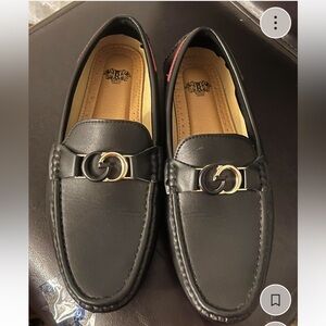 Men's Black Leather Loafers